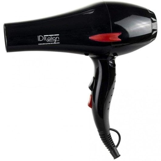 Professioneller Föhn Italian Design GTI 2600 Plus 2200W 3 Temperaturstufen 2 Geschwindigkeiten mit Zubehör Schwarz