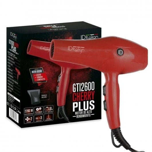 Asciugacapelli Italian Design GTI 2600 Cherry Plus Professionale 2200W 3 Modalità Rosso
