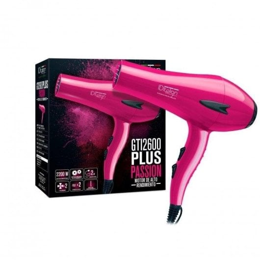 Sèche-cheveux Professionnel Italian Design GTI 2600 Plus 2400W 3 Températures 2 Vitesses Air Froid Léger Rose