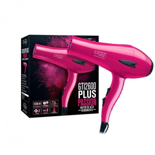 Asciugacapelli Italian Design GTI 2600 Plus Professionale 2400W 3 Modalità Rosa