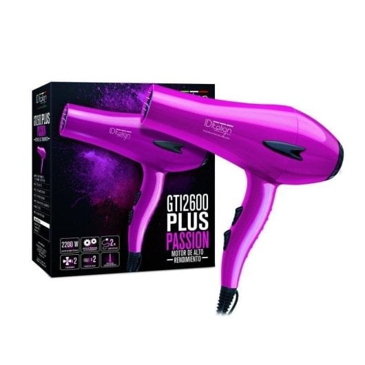 Sèche-cheveux Professionnel Italian Design GTI 2600 Plus 2400W 3 Températures 2 Vitesses Air Froid Léger Rose