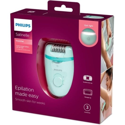 Epilatore Philips Satinelle Essential BRE265/00 2 Velocità Testina Lavabile