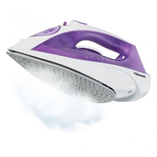 Plancha Tristar ST-8350 suela cerámica 2200W vapor continuo 30g/min blanca y morada
