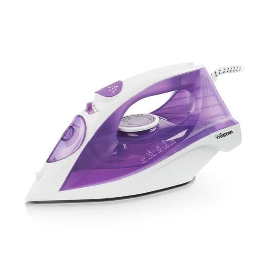 Plancha Tristar ST-8350 suela cerámica 2200W vapor continuo 30g/min blanca y morada