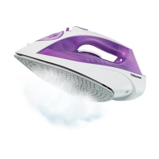 Plancha Tristar ST-8350 suela cerámica 2200W vapor continuo 30g/min blanca y morada
