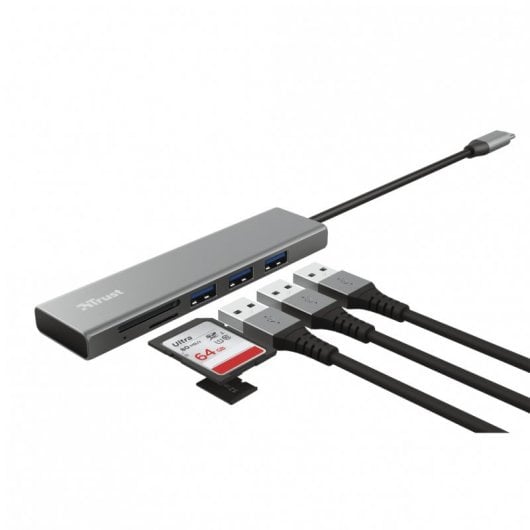 Trust Halyx Hub Multiportas USB-C com Leitor de Cartões