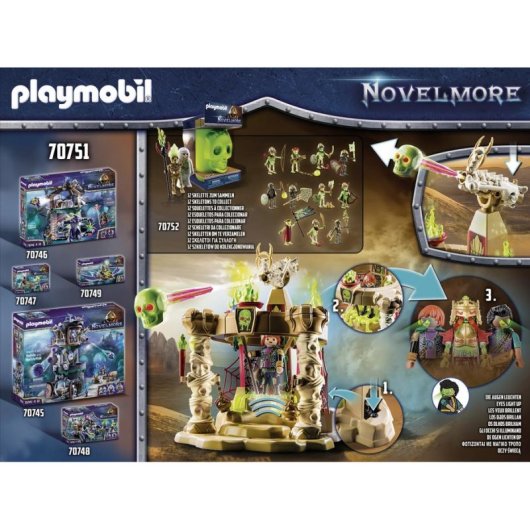 Set de construction Playmobil 70751 Skeleton Army Temple avec module lumineux 73 pièces