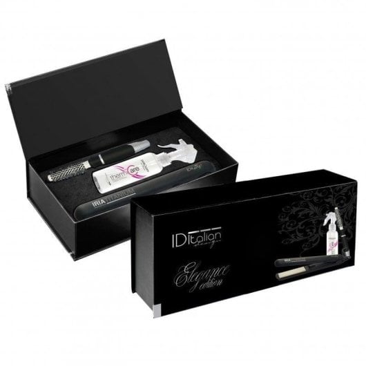 Prancha de cabelo Italian Design Iria Titanium Profissional 210ºC Com acessórios Preta