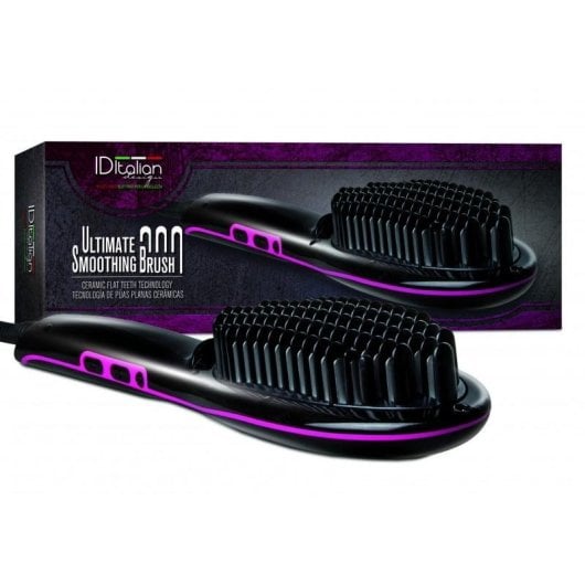 Prancha de cabelo Italian Design Ultimate Smoothing Cerâmica 231ºC Digital Preto Roxo