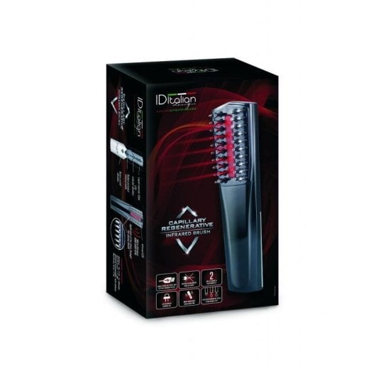 Escova Alisadora Profissional Italian Design Capilary Regenerative LED 3 Modos Preto/Cinza