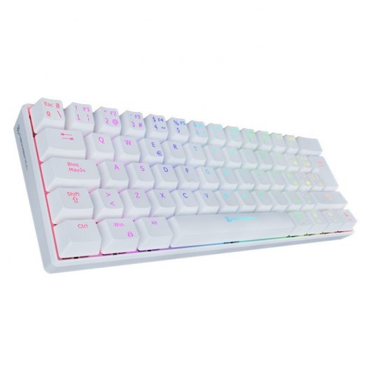Newskill Pyros Ivory Tastiera da gioco meccanica wireless Interruttore RGB Blu