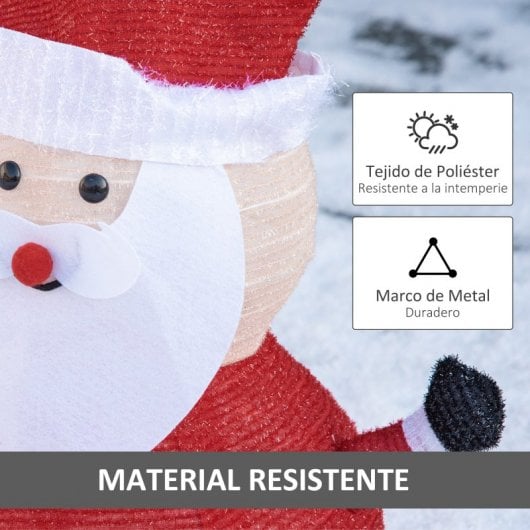 Pai Natal em tecido Outsunny com 30 luzes de Natal LED para uso interior e exterior.