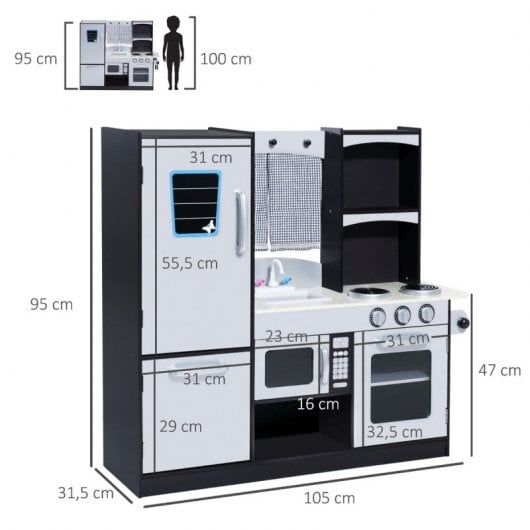 Homcom Cocina de Juguete Madera para Niños