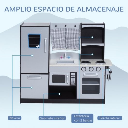 Homcom Cocina de Juguete Madera para Niños