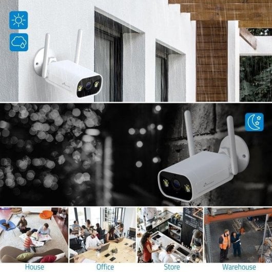 Überwachungskamera Nivian NVS-IPC-02-L 2K Nachtsicht Außen KI und Zwei-Wege-Audio Sprachsteuerung