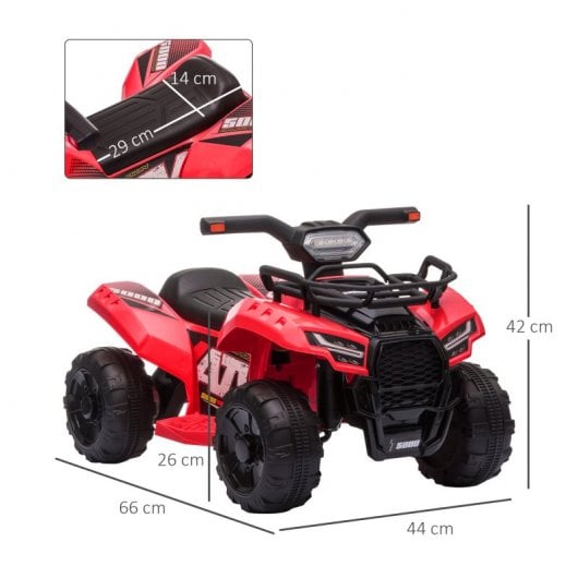 Homcom Quad Eléctrico 6V Rojo/Negro