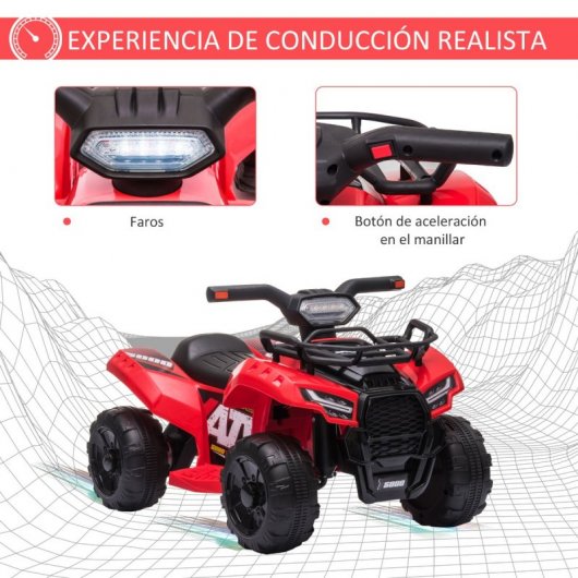 Homcom Quad Eléctrico 6V Rojo/Negro