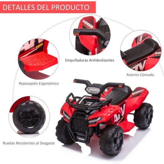 Homcom Quad Eléctrico 6V Rojo/Negro
