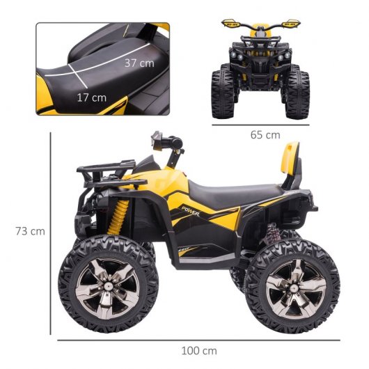 Homcom Quad Eléctrico 12V Amarillo