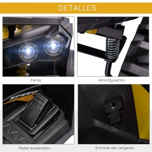 Homcom Quad Eléctrico 12V Amarillo