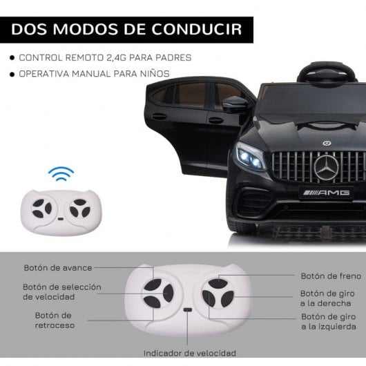 Homcom Mercedes AMG Coche Eléctrico 12V Negro