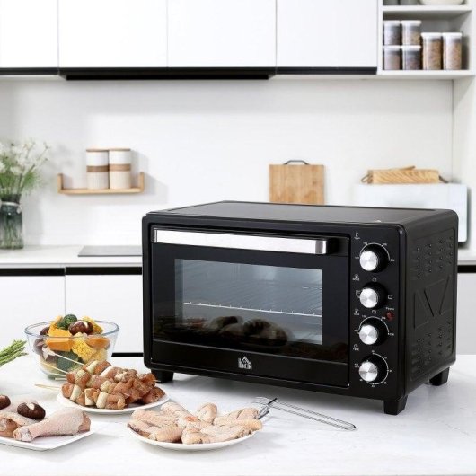 Mini Forno Homcom 32L 1600W 3 Modos de Cozedura Preto