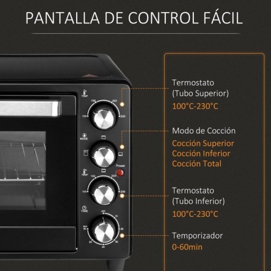 Homcom Horno de Sobremesa 32L 1600W