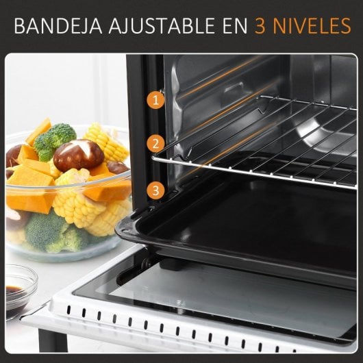 Homcom Horno de Sobremesa 16L 1400W Blanco