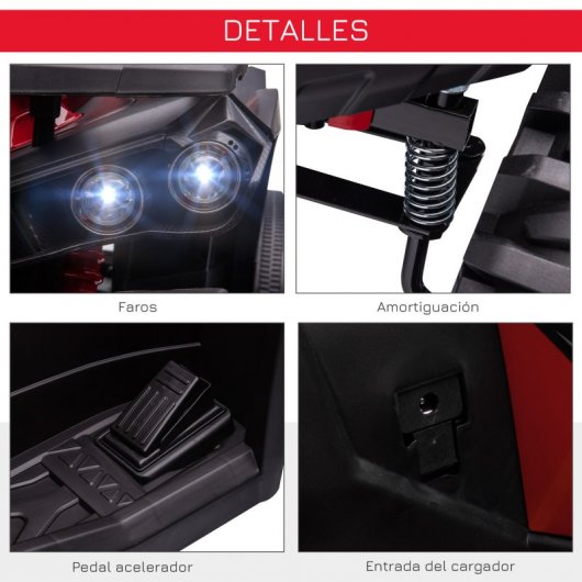 Homcom Quad Eléctrico 12V Rojo