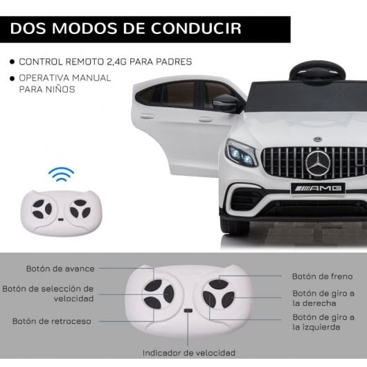 Homcom Mercedes AMG Coche Eléctrico 12V Blanco