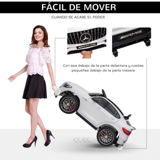 Homcom Mercedes AMG Coche Eléctrico 12V Blanco