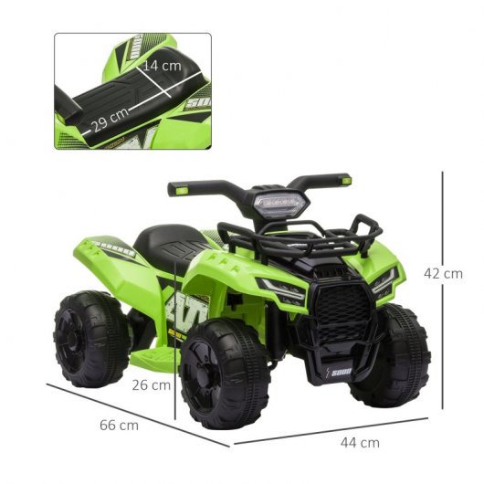Homcom Quad Eléctrico 6V Verde/Negro