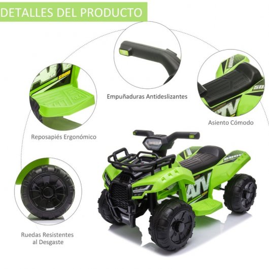 Homcom Quad Eléctrico 6V Verde/Negro