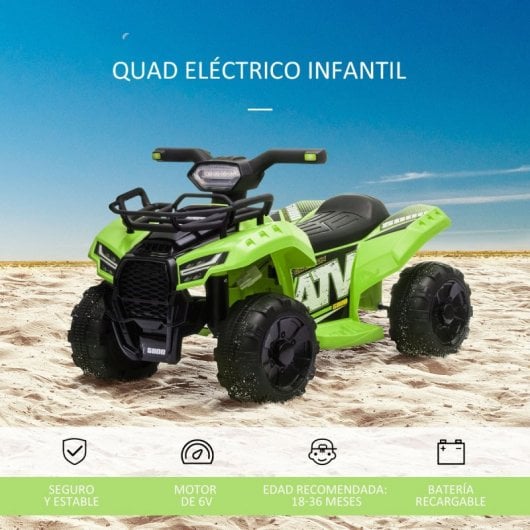 Homcom Quad Eléctrico 6V Verde/Negro