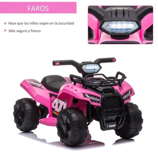 Homcom Quad Eléctrico 6V Rosa/Negro