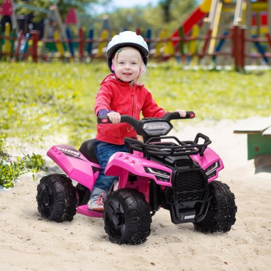 Homcom Quad Eléctrico 6V Rosa/Negro