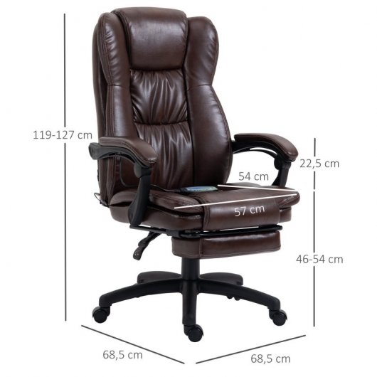 Vinsetto Vinsetto Silla de Oficina Giratoria con Altura Ajustable Masaje y Control Remoto