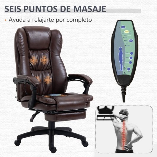 Vinsetto Vinsetto Silla de Oficina Giratoria con Altura Ajustable Masaje y Control Remoto
