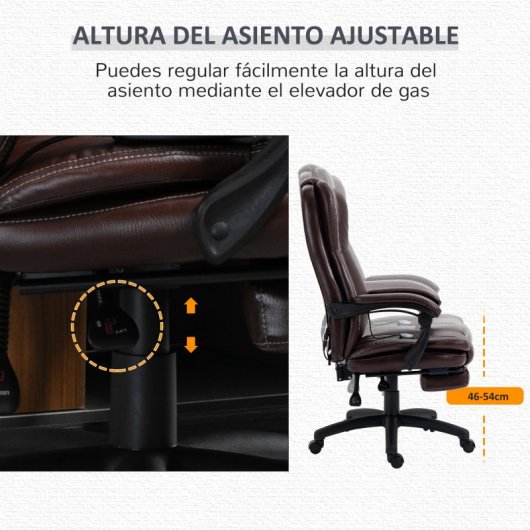 Vinsetto Vinsetto Silla de Oficina Giratoria con Altura Ajustable Masaje y Control Remoto