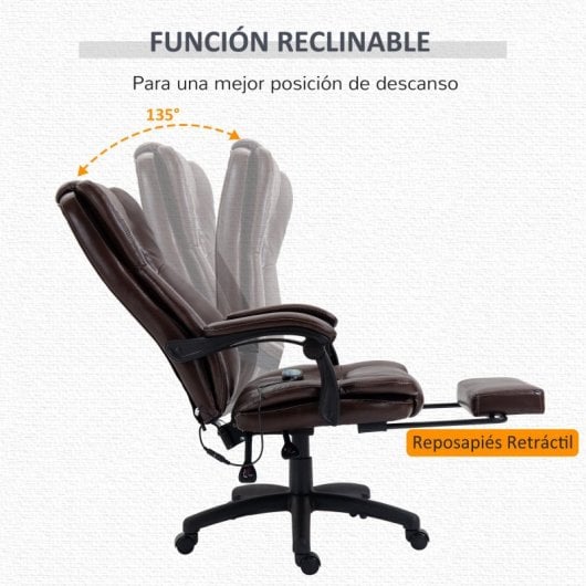 Vinsetto Vinsetto Silla de Oficina Giratoria con Altura Ajustable Masaje y Control Remoto