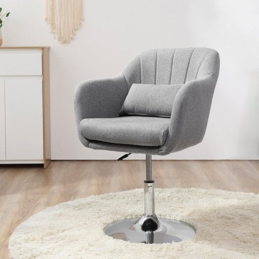 Homcom Silla Giratoria con Altura Regulable Gris