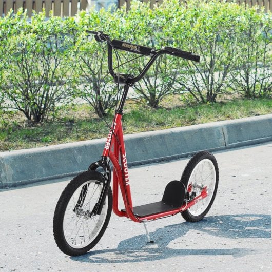 Homcom Patinete Infantil con Neumáticos Inflables Rojo