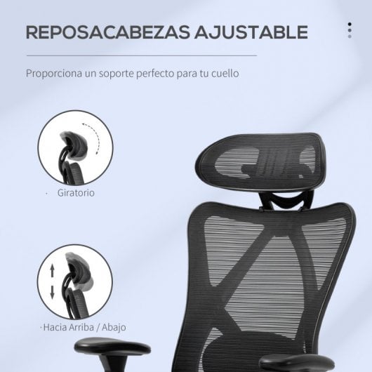 Vinsetto Silla de Oficina Ergonómica con Altura Ajustable Negra