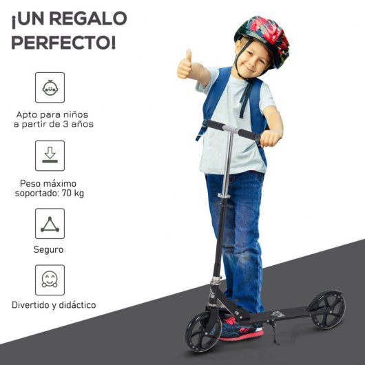 Homcom Patinete Infantil Plegable Negro