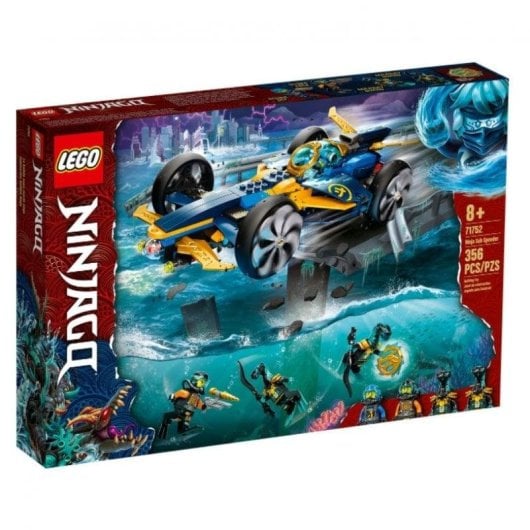 Figura LEGO Ninjago 71752 Submarino Anfíbio Ninja 356 Peças 4 Minifiguras