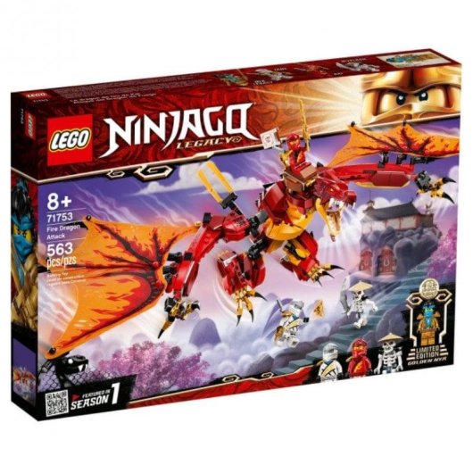 Set de Juguete LEGO Ninjago 71753 Ataque del Dragón de Fuego articulado 563 piezas