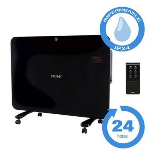 Radiador Eléctrico Sauber Serie 7-1 1500W compacto con control digital remoto y temporizador