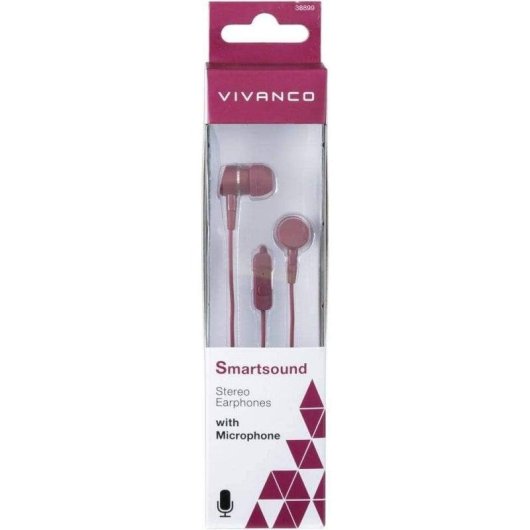 Auriculares Vivanco 38012 com fio Jack 3,5 mm Chamadas/Música Microfone Roxo
