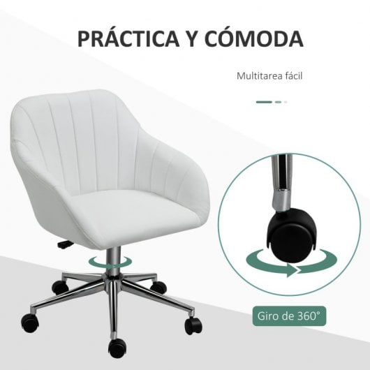Vinsetto Silla de Oficina Blanca