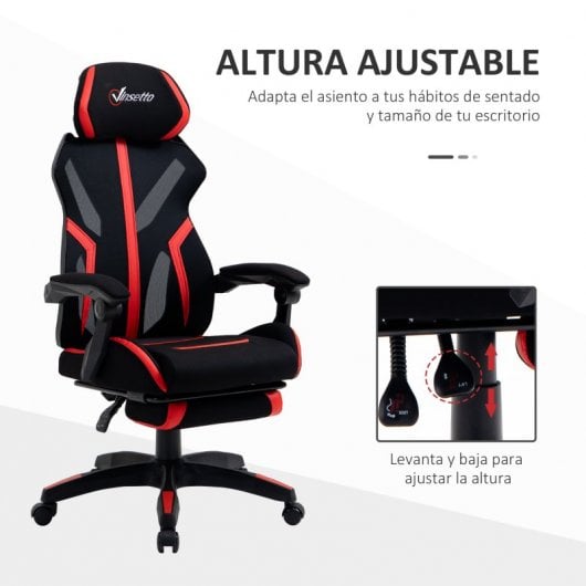 Vinsetto Silla de Oficina con Inclinación Negra/Roja
